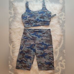 NWT Catherine Malendrino Sports Bra & Biker Short Set - Large